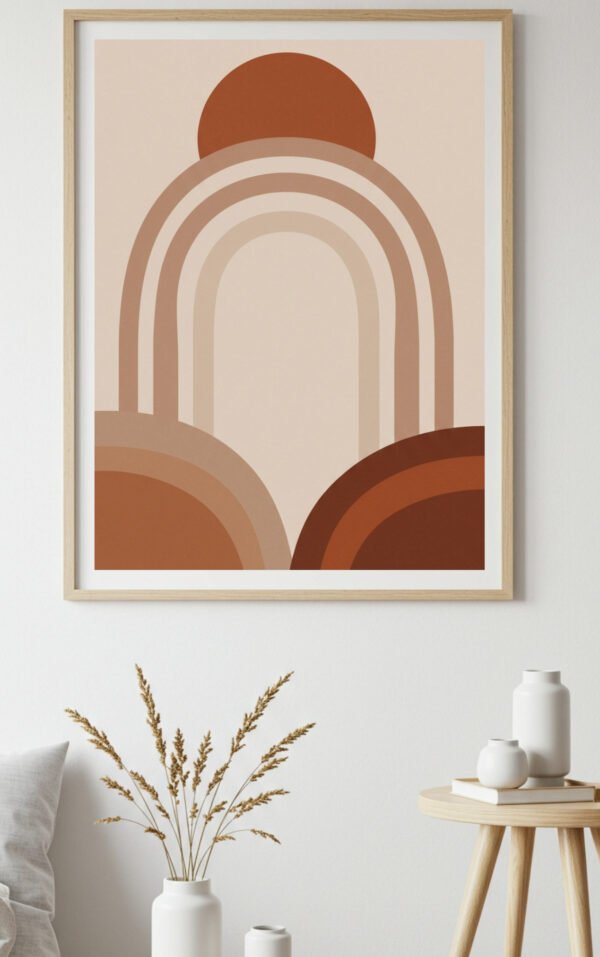 Neutral Boho Abstract Art for Home Decor