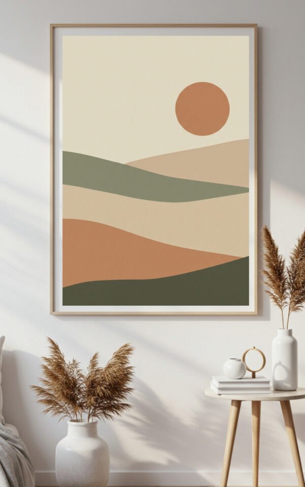 Serene Japandi Abstract Landscape