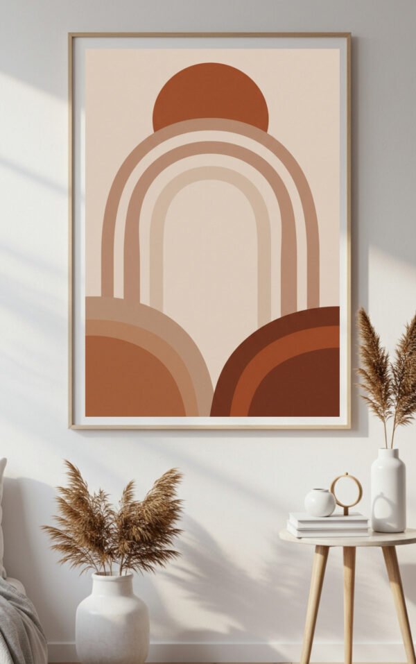 Neutral Boho Abstract Art for Home Decor