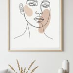 Abstract Female Face Wall Art