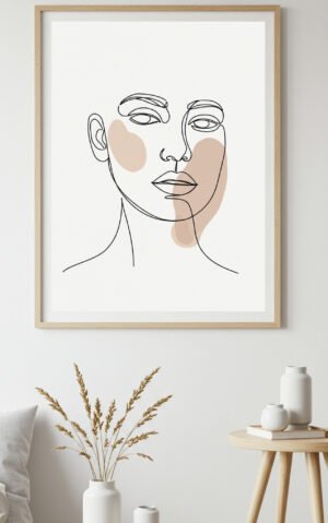 Abstract Female Face Wall Art