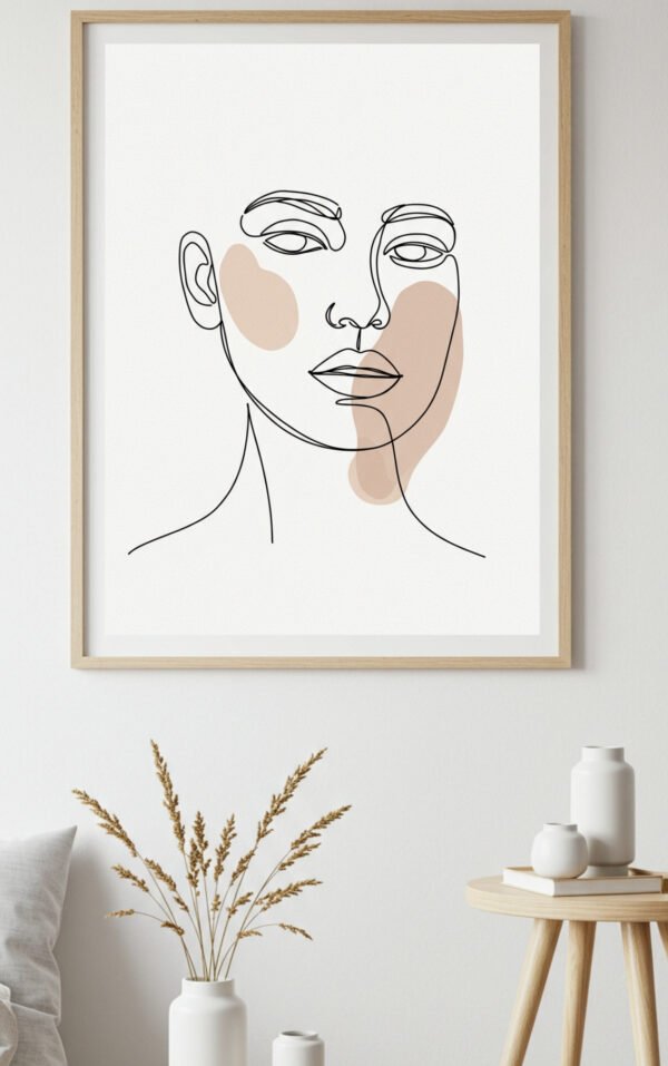 Abstract Female Face Wall Art