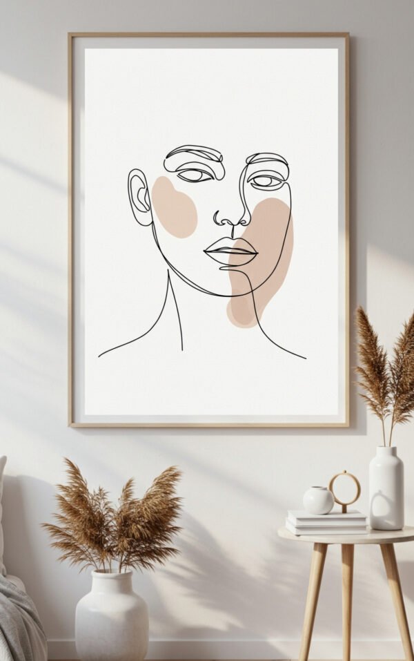Abstract Female Face Wall Art