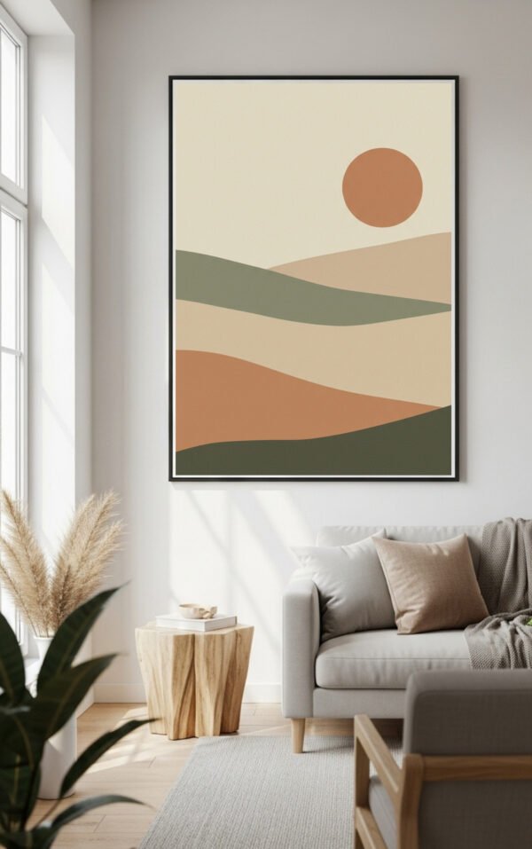 Serene Japandi Abstract Landscape