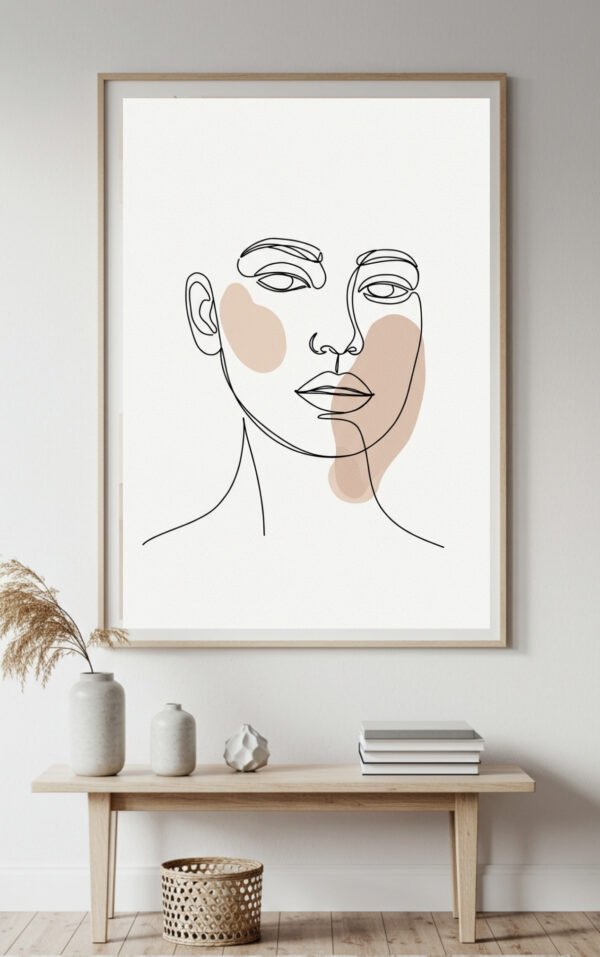 Abstract Female Face Wall Art