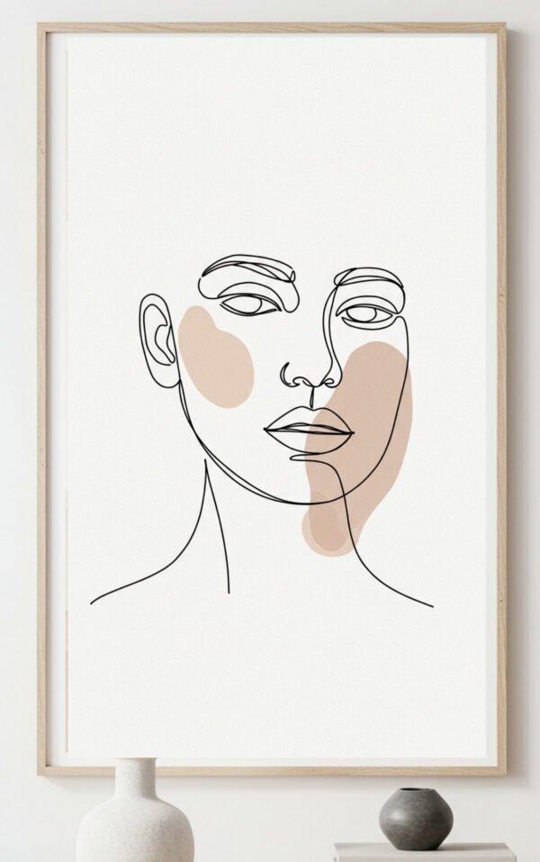 Abstract Female Face Wall Art