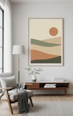 Serene Japandi Abstract Landscape