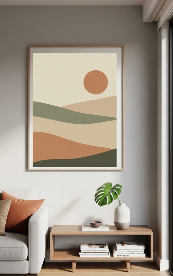 Serene Japandi Abstract Landscape