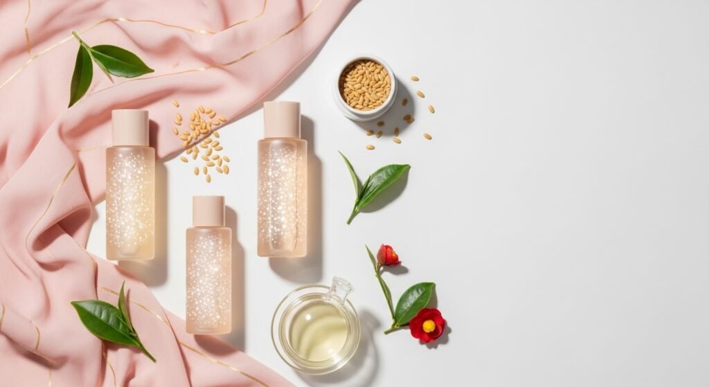 J-Beauty skincare steps, Japanese skincare infographic, minimalist beauty routine, 2025 skincare guide by artisan anthology