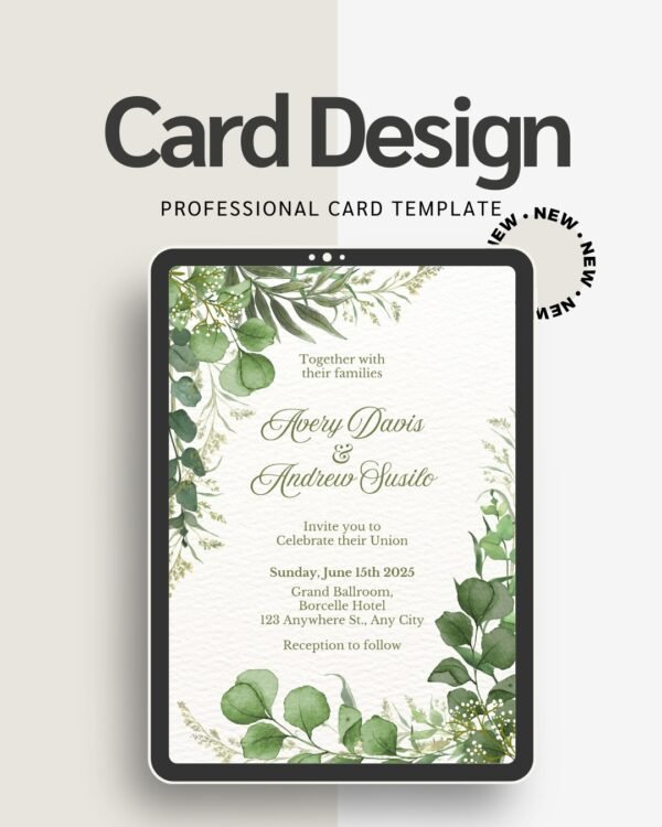 Rustic Wedding Invitation Card Editable Canva Template Boho Printable Invite