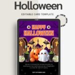Spooky Halloween Card | Printable Halloween Greeting Card | Scary Cute Digital Card for Friends & Family | Instant Download Invitation Card