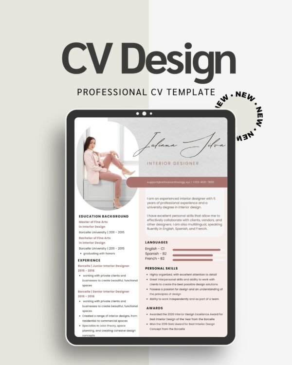 Clean CV Template for Corporate & Academic Applications