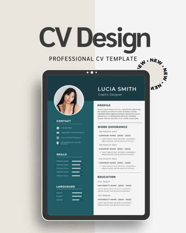Modern Professional CV Template – Editable Resume for Job Seekers