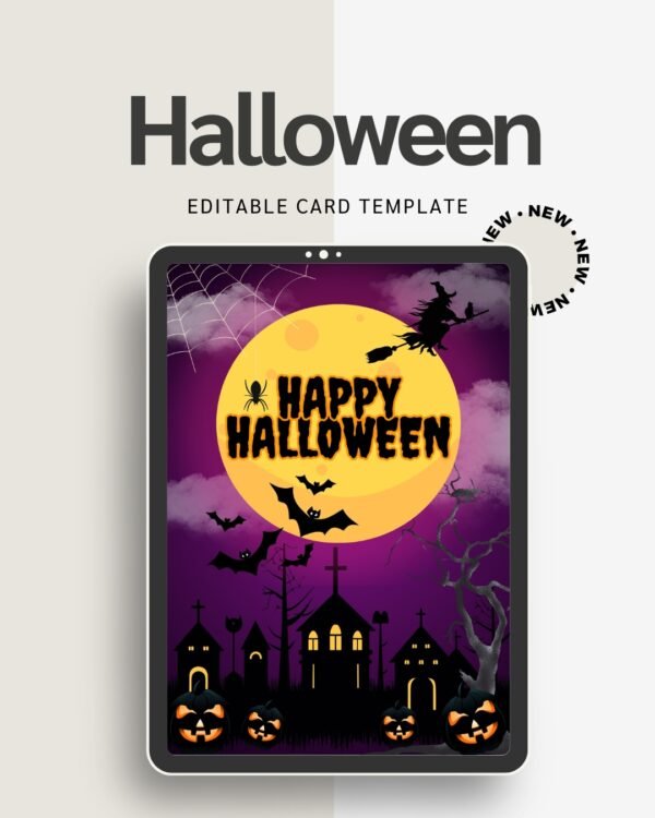Halloween Printable Stationery Card | Spooky Cute Greeting Template