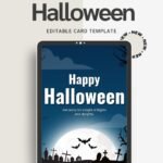 Halloween Card with Ghost Design | Printable Digital Greeting Card