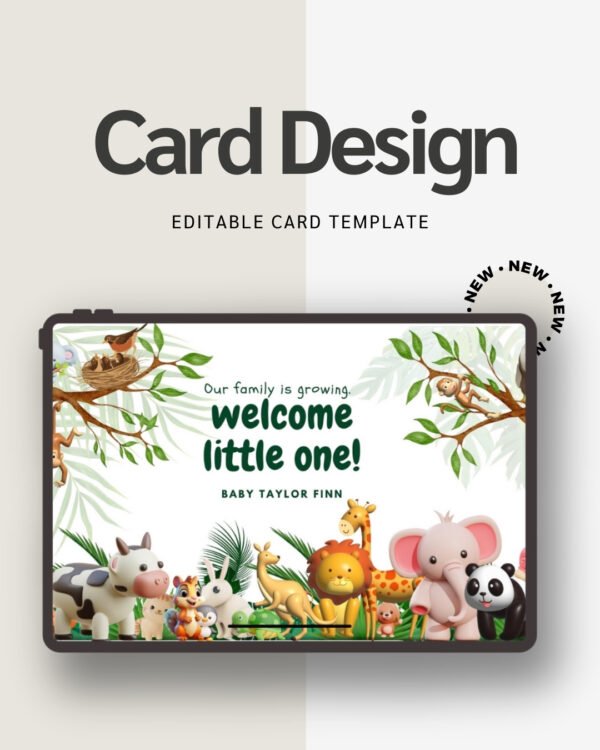 Editable Baby Shower Invitation Card Gender Neutral Template Printable Digital Invite