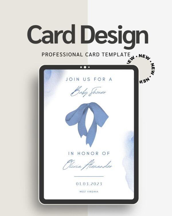 Custom Baby Shower Card Printable & Editable Canva Template for Mom-to-Be