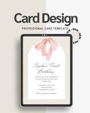 Chic Baby Shower Invitation Canva Editable Template Easy Download