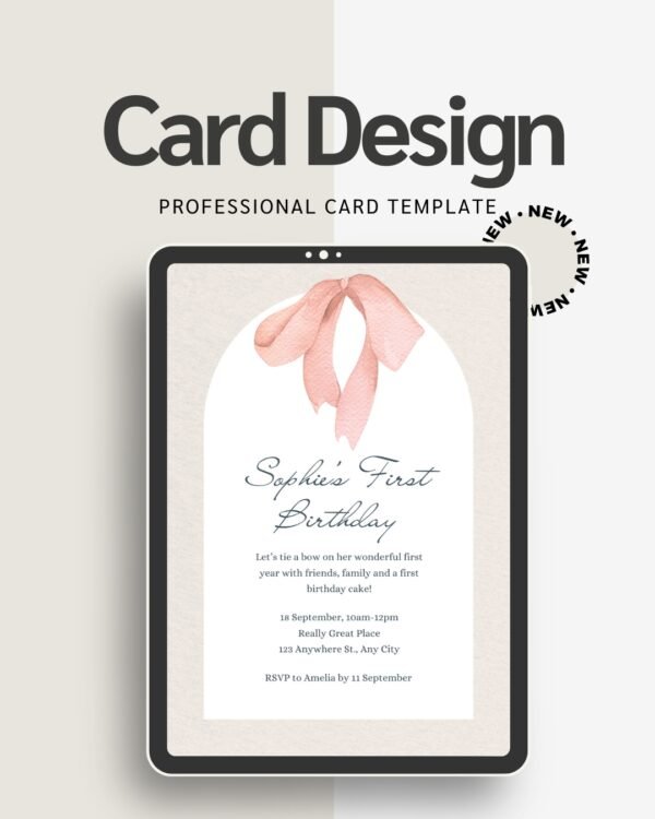 Chic Baby Shower Invitation Canva Editable Template Easy Download