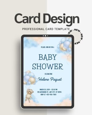 Modern Baby Shower Card Gender Neutral Printable Digital Template