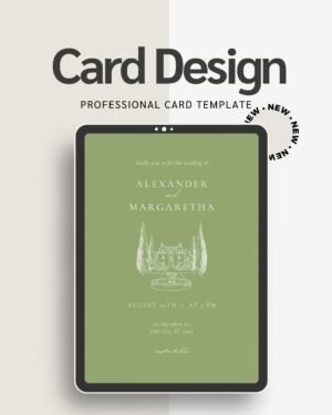 Romantic Wedding Invitation Digital Printable Elegant Editable Canva Card