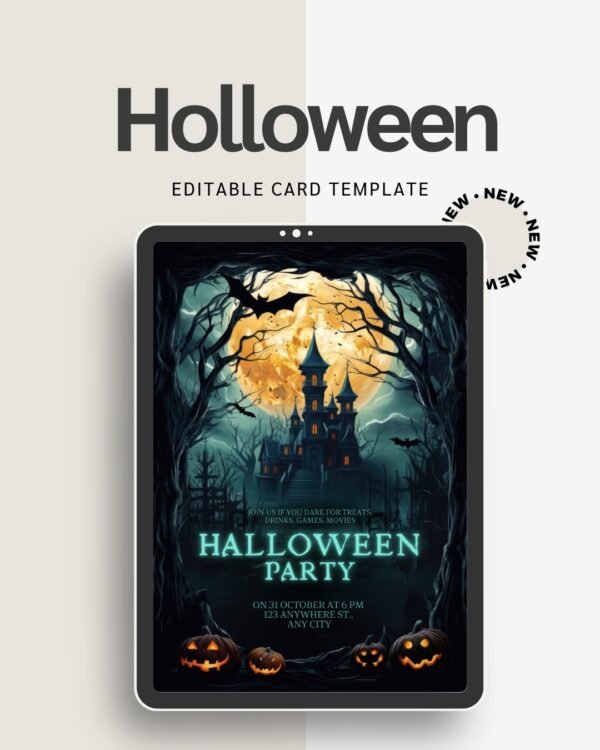 Scary Cute Halloween Greeting Card | Printable Digital Party Card