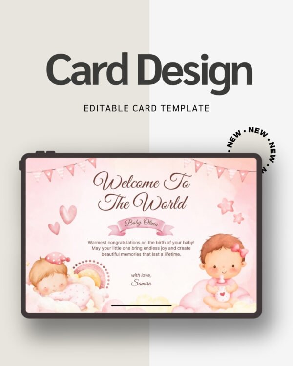 Editable Baby Shower Invitation No Theme Neutral Design Instant Download