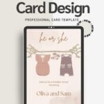 Digital Baby Shower Card Editable Invitation Template Easy to Customize