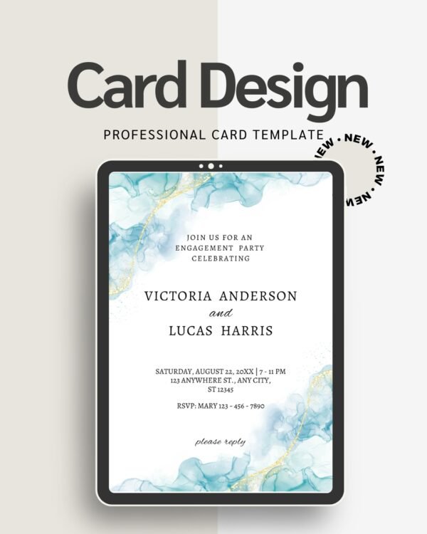 “Elegant Wedding & Engagement Invitation Card Editable Printable Template for Modern Couples”