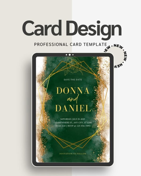 Printable Wedding Invitation Set | Editable Canva Bundle | Invitation + RSVP Cards