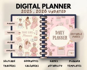 Daily, Weekly, Monthly & Yearly Digital Planner | All-in-One Productivity & Goal-Setting Journal (Goodnotes, iPad, Printable)