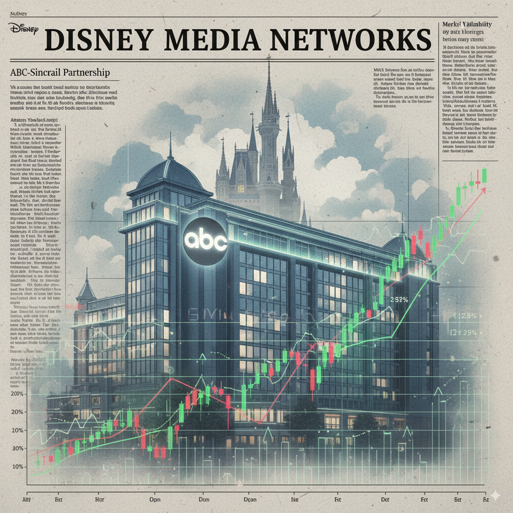 Disney ABC stock market impact during Jimmy Kimmel return with financial charts by artisan anthology