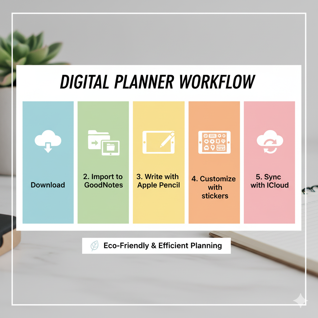 How to use a digital planner on iPad GoodNotes – step-by-step visual guide. by artisan anthology