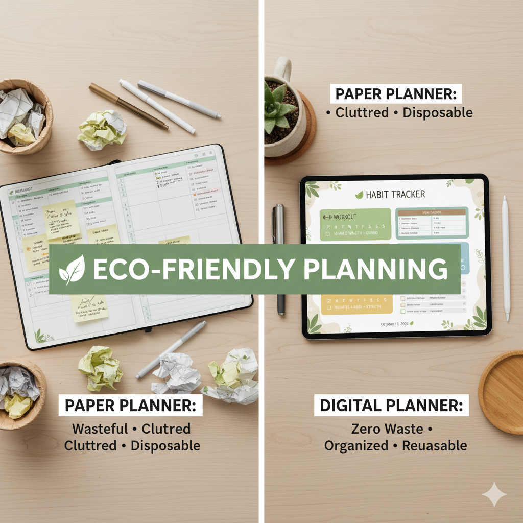 Paper planner vs digital planner on iPad comparison – eco-friendly productivity choice. by artisan anthology