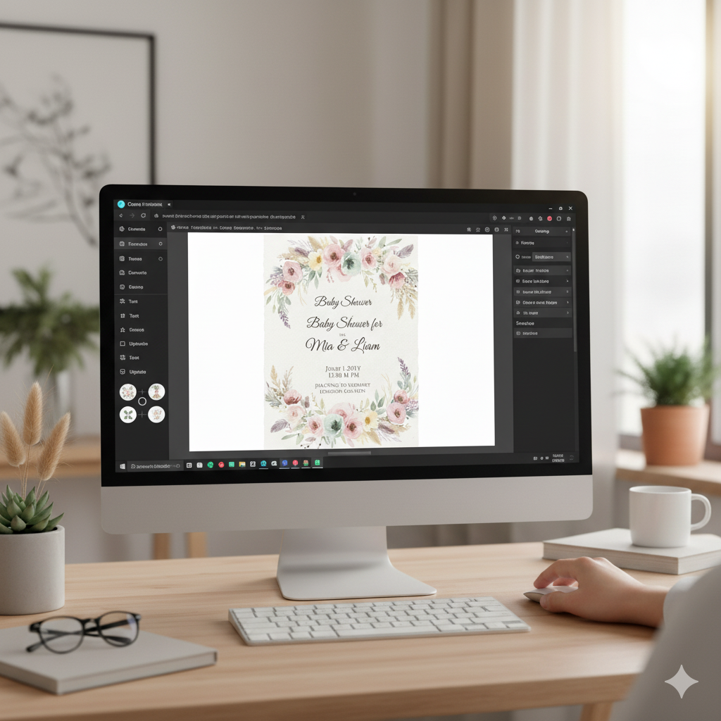 “Creating a baby shower invitation in Canva.” by artisan anthology