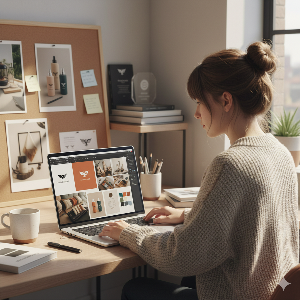 “Designer creating a brand moodboard for a style guide” by artisan anthology