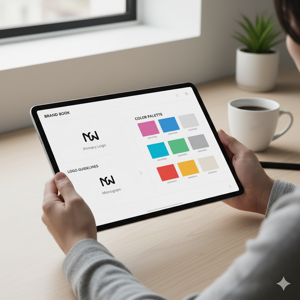 “Digital brand book design displayed on tablet” by artisan anthology