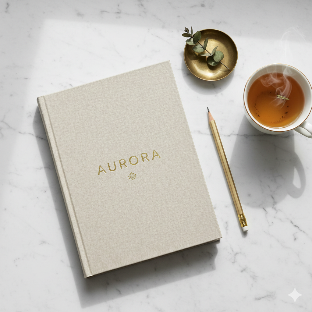 Luxury brand book template mockup on marble background by artisan anthology