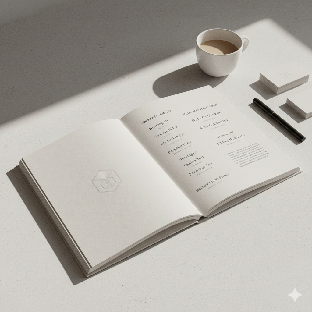 “Minimal brand book design with typography and color palette” by artisan anthology