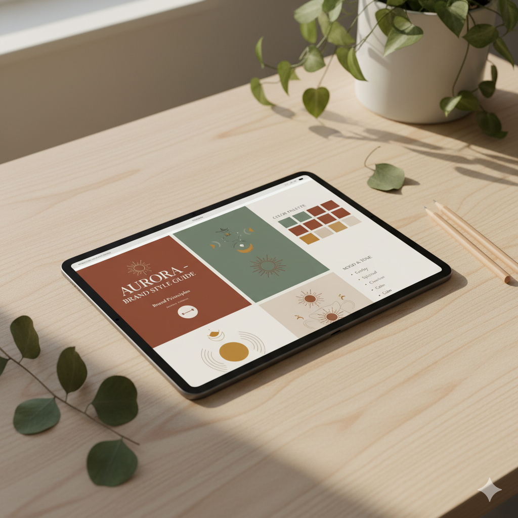 “Boho modern brand book template for Etsy sellers” by artisan anthology