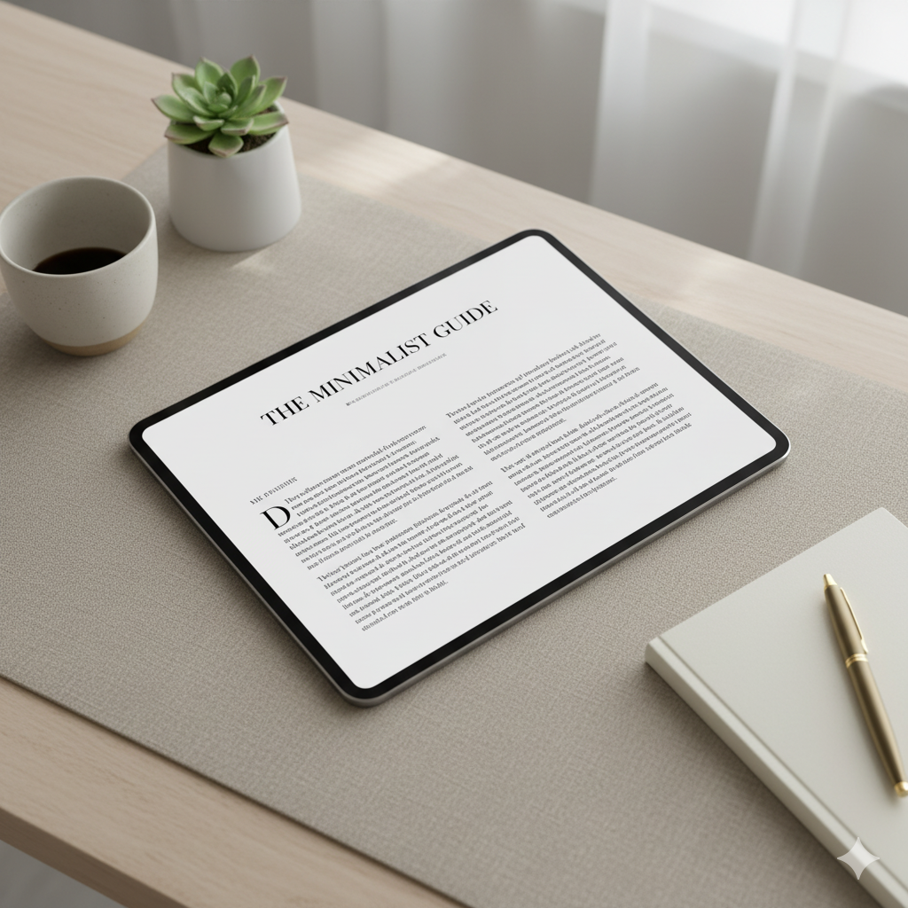 Minimalist e-book design with modern serif typography and neutral beige tones. by artisan anthology