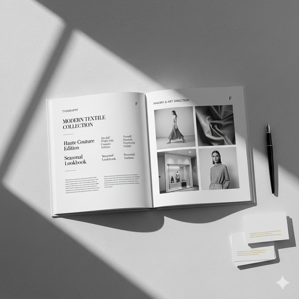 “Modern fashion brand guideline with serif typography and neutral tones” by artisan anthology