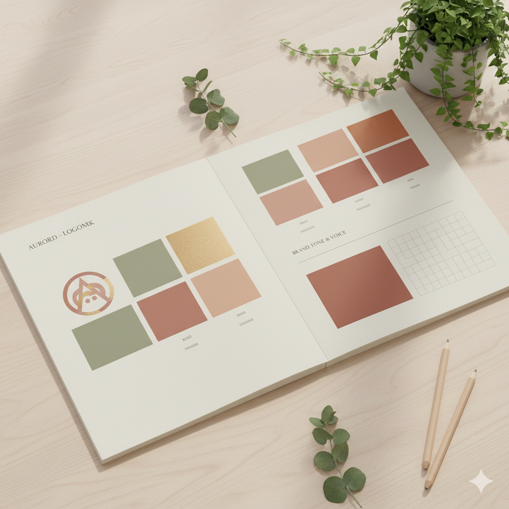 Modern minimalist brand book layout comparison by artisan anthology