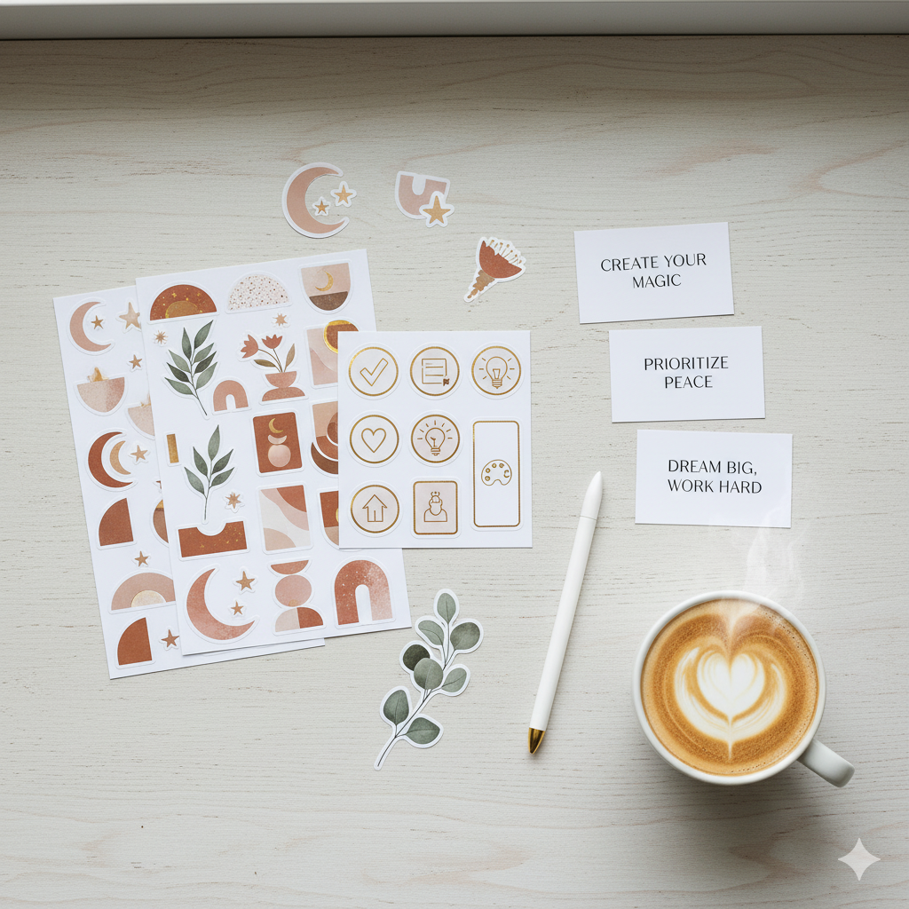 “Aesthetic digital planner sticker set for GoodNotes”by artisan anthology