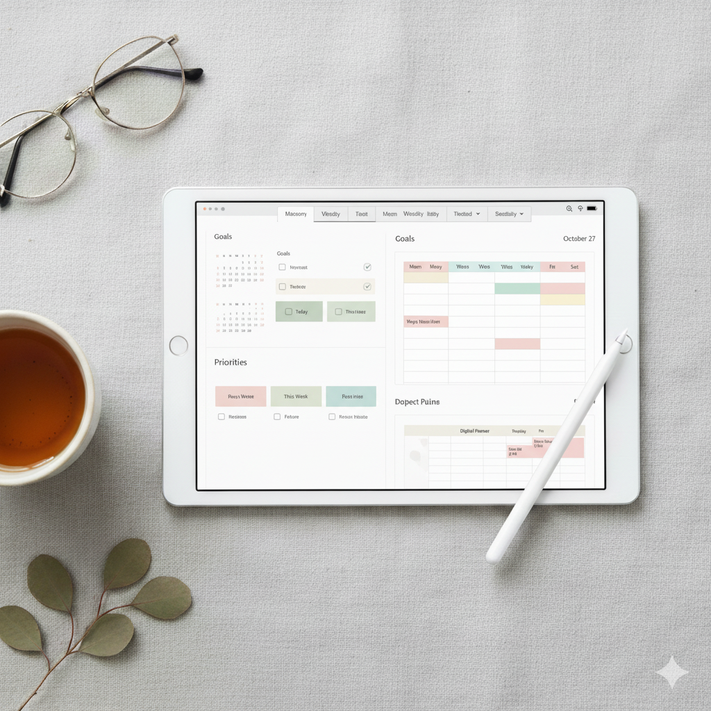 “All-in-one digital planner dashboard layout”by artisan anthology