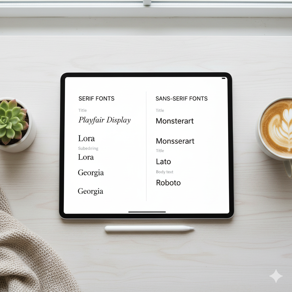 “Font style comparison for digital planner design readability”by artisan anthology
