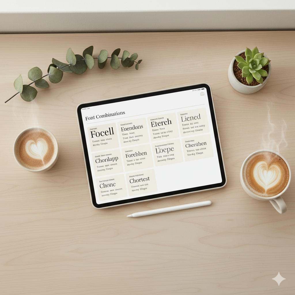 “Modern digital planner font pairing examples for Canva templates”by artisan anthology