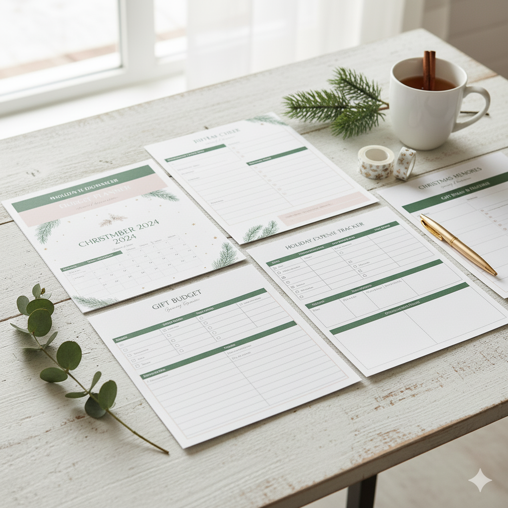 “Printable Christmas budget planner with expense tracking worksheets and holiday budgeting templates”by artisan anthology