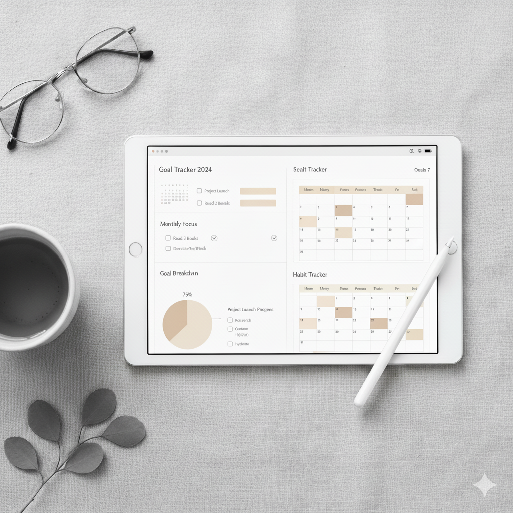 modern digital planner dashboard by artisan anthology