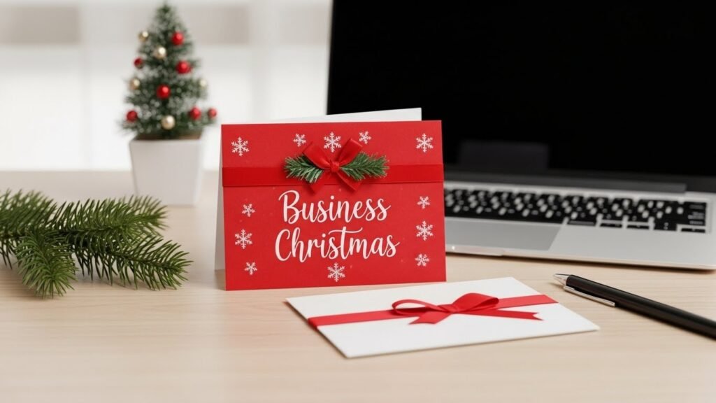 Business Christmas card wording examples by artisan anthology.